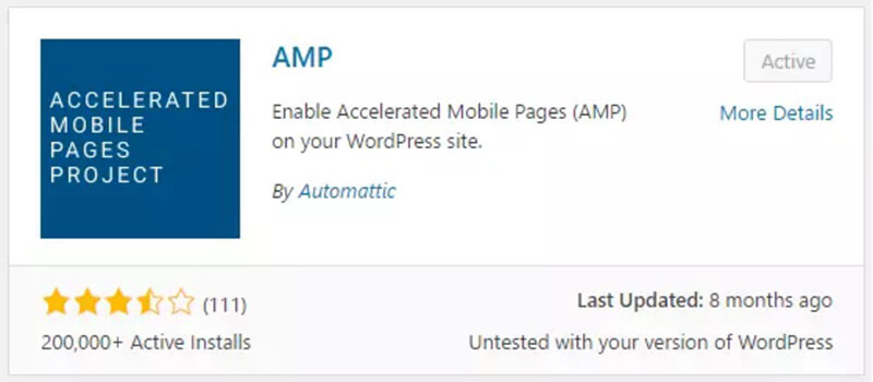 Install and activate AMP plugin