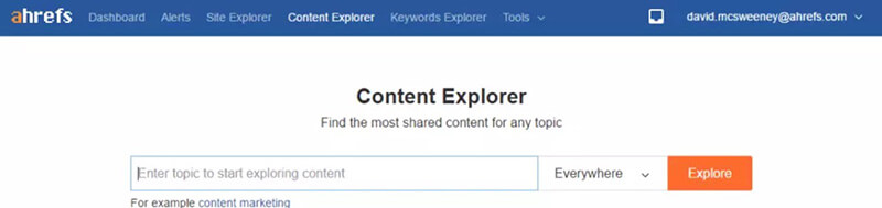 Ahrefs Content Explorer