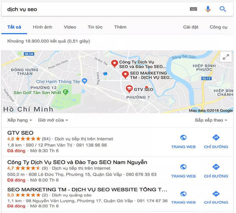 Dịch vụ SEO Local cho Google Maps